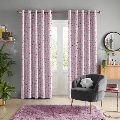 Skinny Dip Daisy Curtain - Pink, Cotton