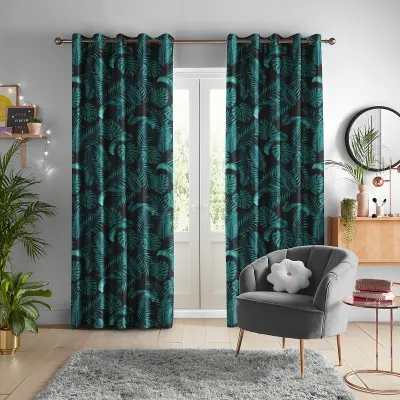 Skinny Dip Dominica Curtain - Midnight, Cotton