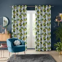 Skinny Dip Summer Lemon Sky Curtain - Yellow, Cotton