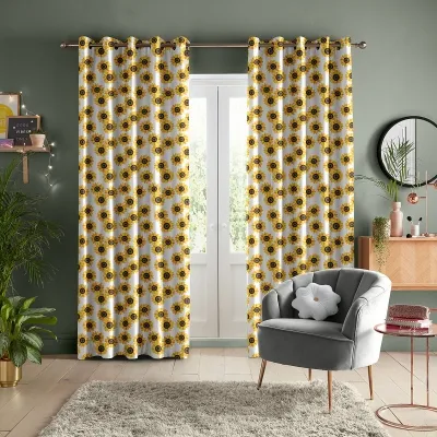 Skinny Dip Summer Sunflower Curtain - Yellow, Cotton