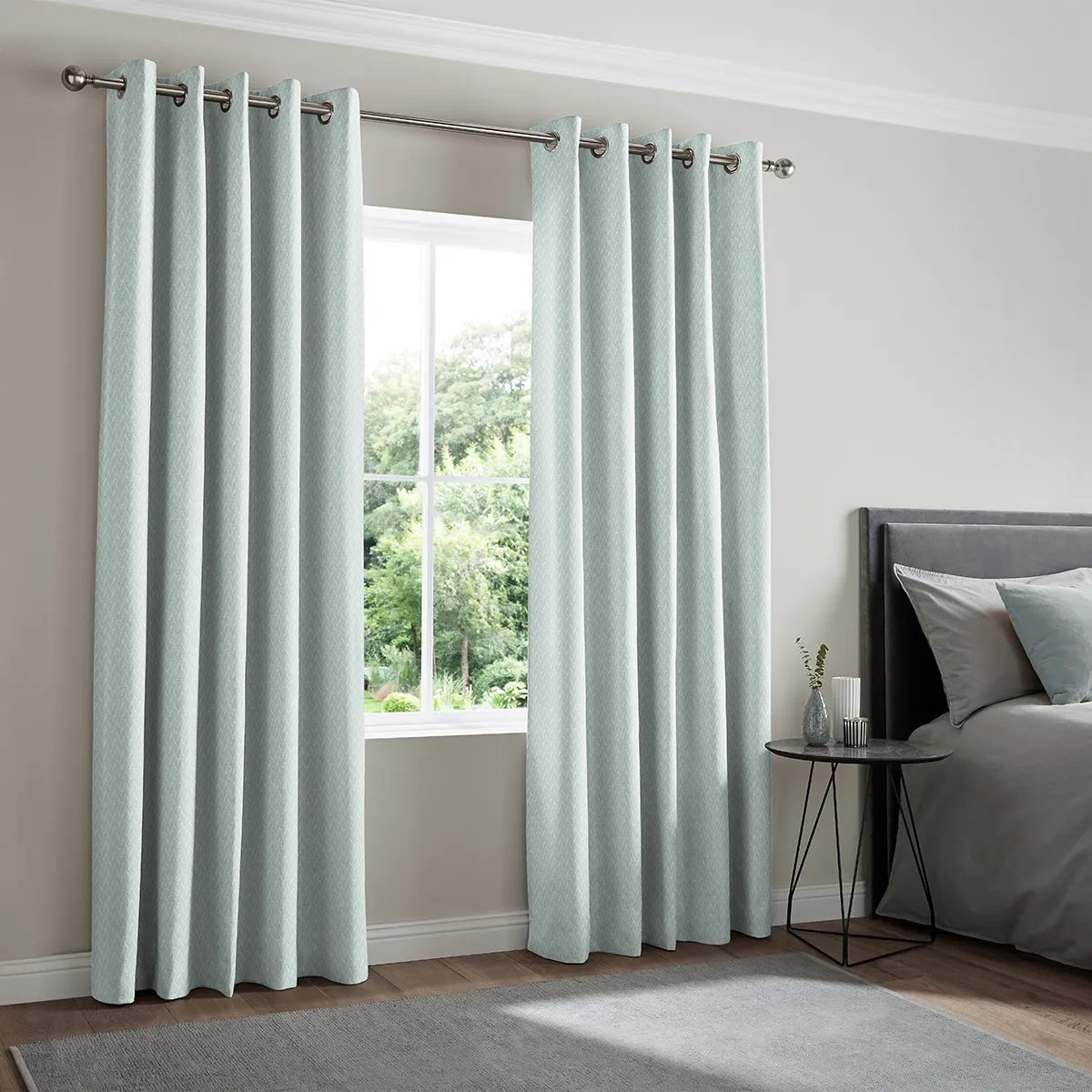 Skipp Curtain with Blackout - Aquamarine, Polyester