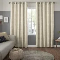 Solomon Curtain with Ogee Pattern - Champagne, Polyester