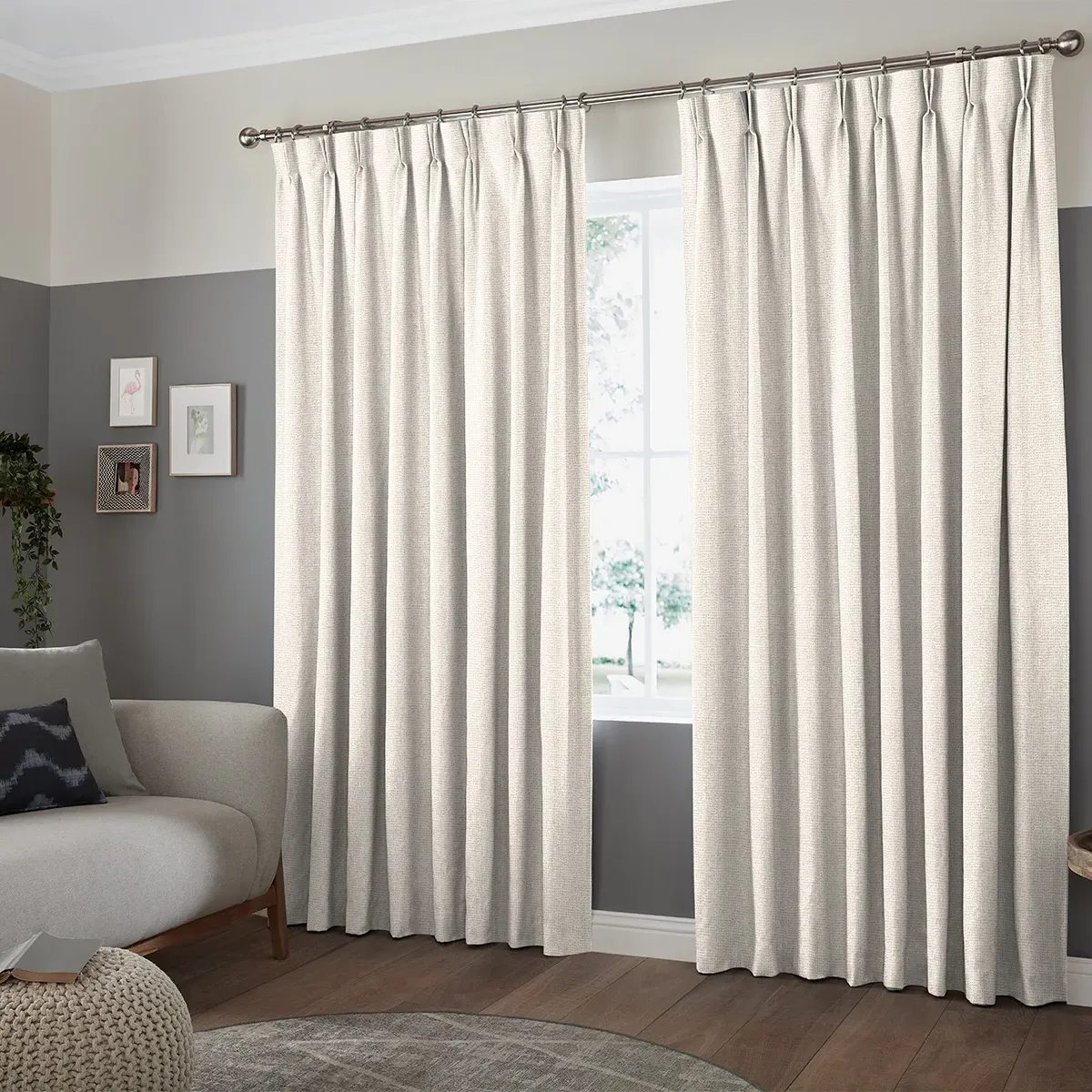 Tarik Made-to-Measure Curtain - Ivory, Polyester