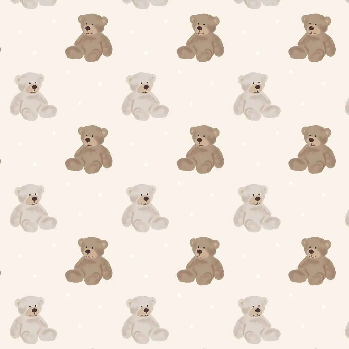 Teddies Curtain - Cream, Cotton