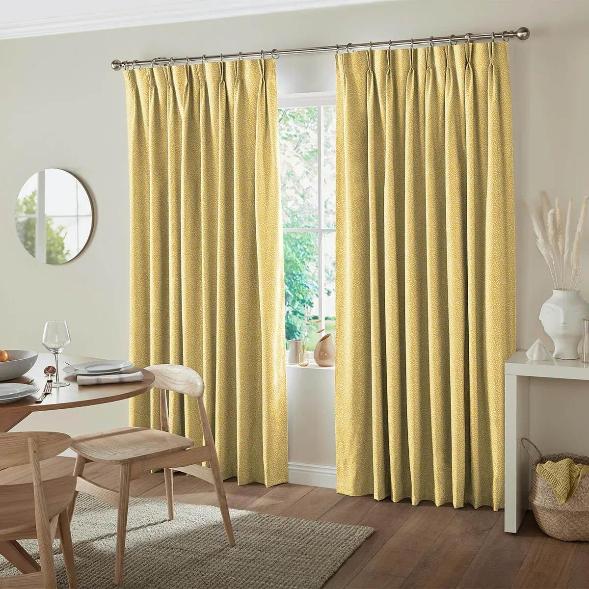 Toney Sunflower Curtain - Yellow, Polyester