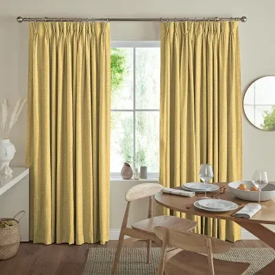 Toney Sunflower Curtain - Yellow, Polyester
