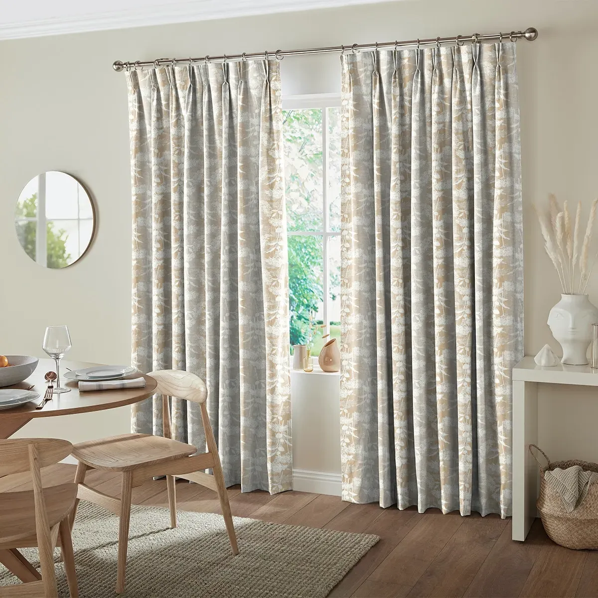 Trincao Ochre Curtain - Grey, Cotton Mix