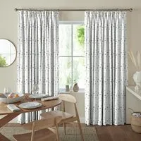 Twinkle Stars Curtain - Silver, Cotton