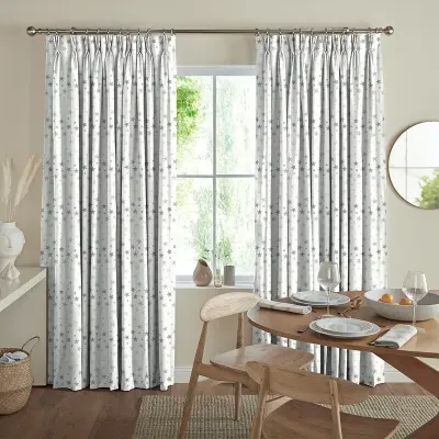 Twinkle Stars Curtain - Silver, Cotton image
