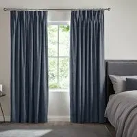Virgil Made-to-Measure Curtain - Ink Blue, Polyester