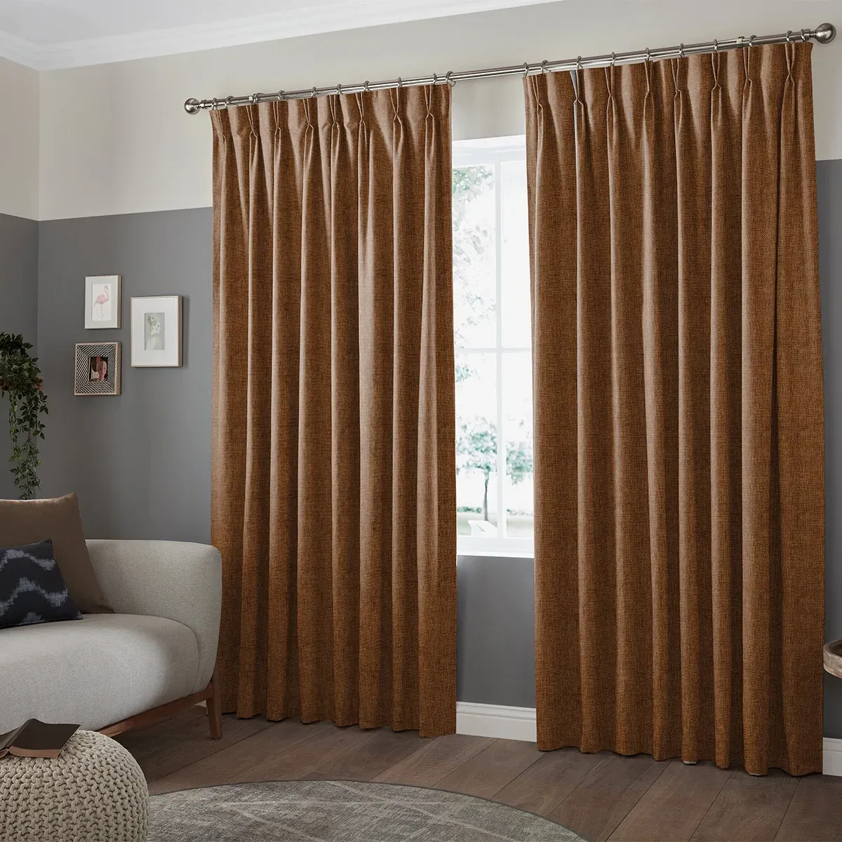 Virgil Made-to-Measure Curtain - Terracotta, Polyester
