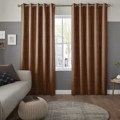 Virgil Made-to-Measure Curtain - Terracotta, Polyester