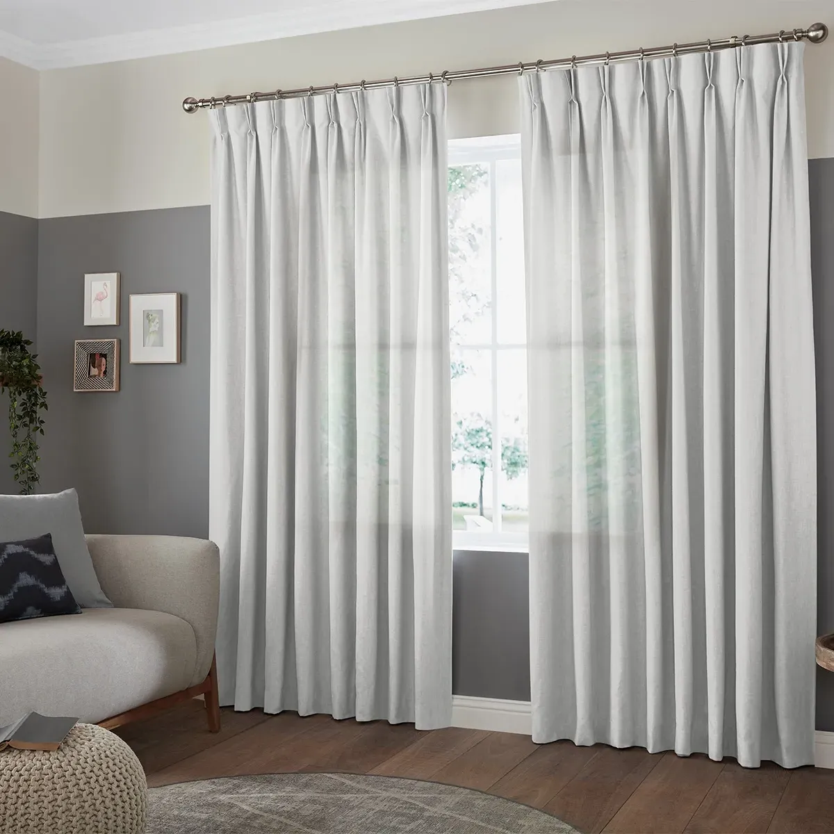 Zaha Ivory Curtain - Ivory White
