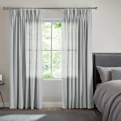 Zaha Linen Curtain - Light Blue