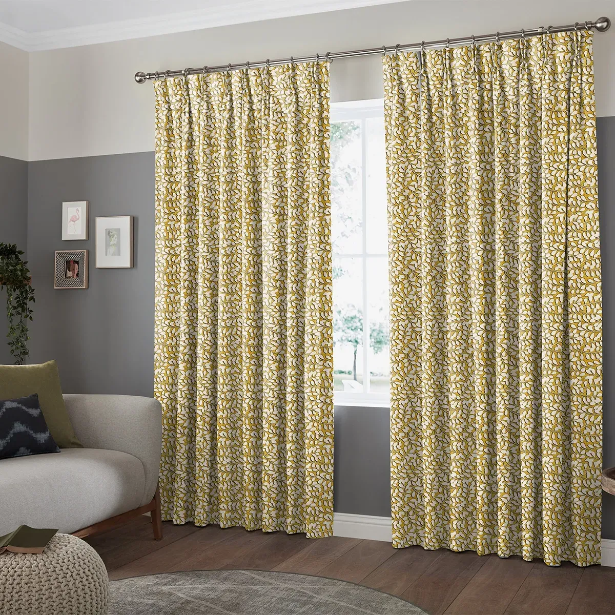 Zakaria Curtain - Yellow, Cotton