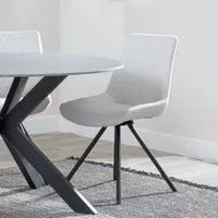 Boden Swivel Dining Chair - Cream, Fabric