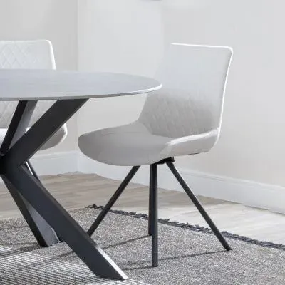 Boden Swivel Dining Chair - Cream, Fabric image