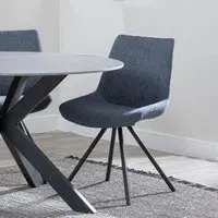 Boden Swivel Dining Chair - Dark Grey, Fabric