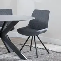 Boden Swivel Dining Chair - Grey, Fabric