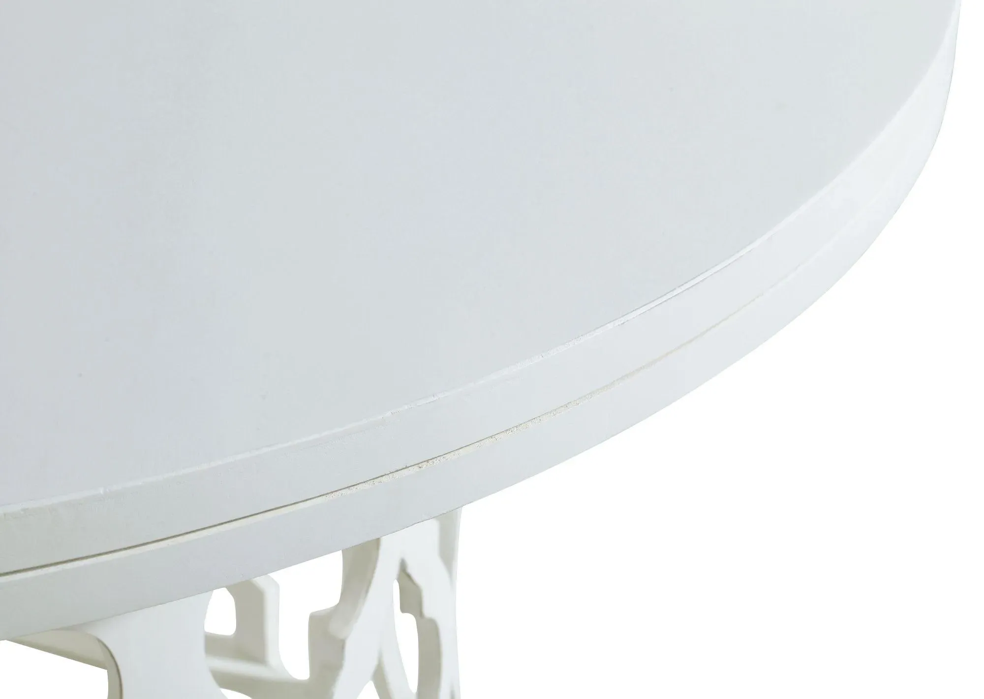 Boho 6-Seater Round Dining Table - White, Mango Wood