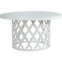 Boho 6-Seater Round Dining Table - White, Mango Wood