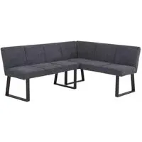 Bronx Corner Dining Bench LHF - Dark Grey, Fabric