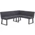 Bronx Corner Dining Bench LHF - Dark Grey, Fabric