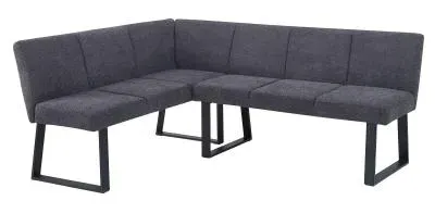 Bronx Corner Dining Bench RHF - Dark Grey, Fabric