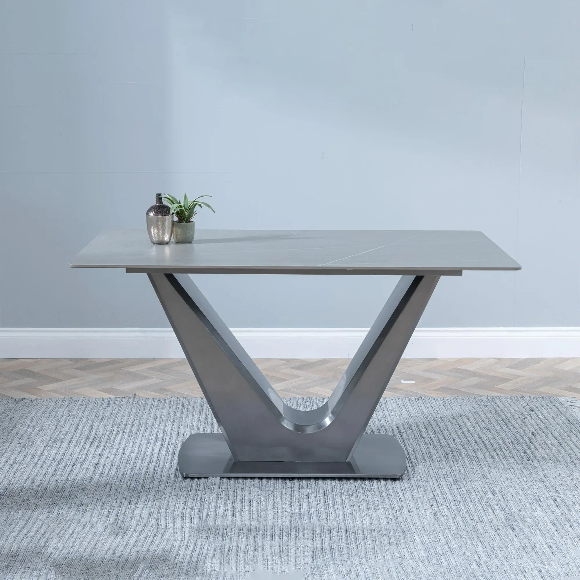 Camilla 4-Seater Dining Set - Grey, Ceramic