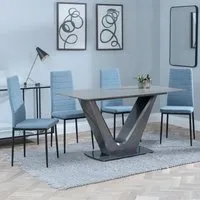Camilla 4-Seater Dining Set - Grey, Ceramic