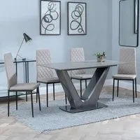 Camilla 4-Seater Dining Set - Grey, Ceramic
