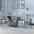 Camilla 4-Seater Dining Set - Grey, Ceramic