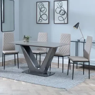 Camilla 4-Seater Dining Set - Grey, Ceramic image