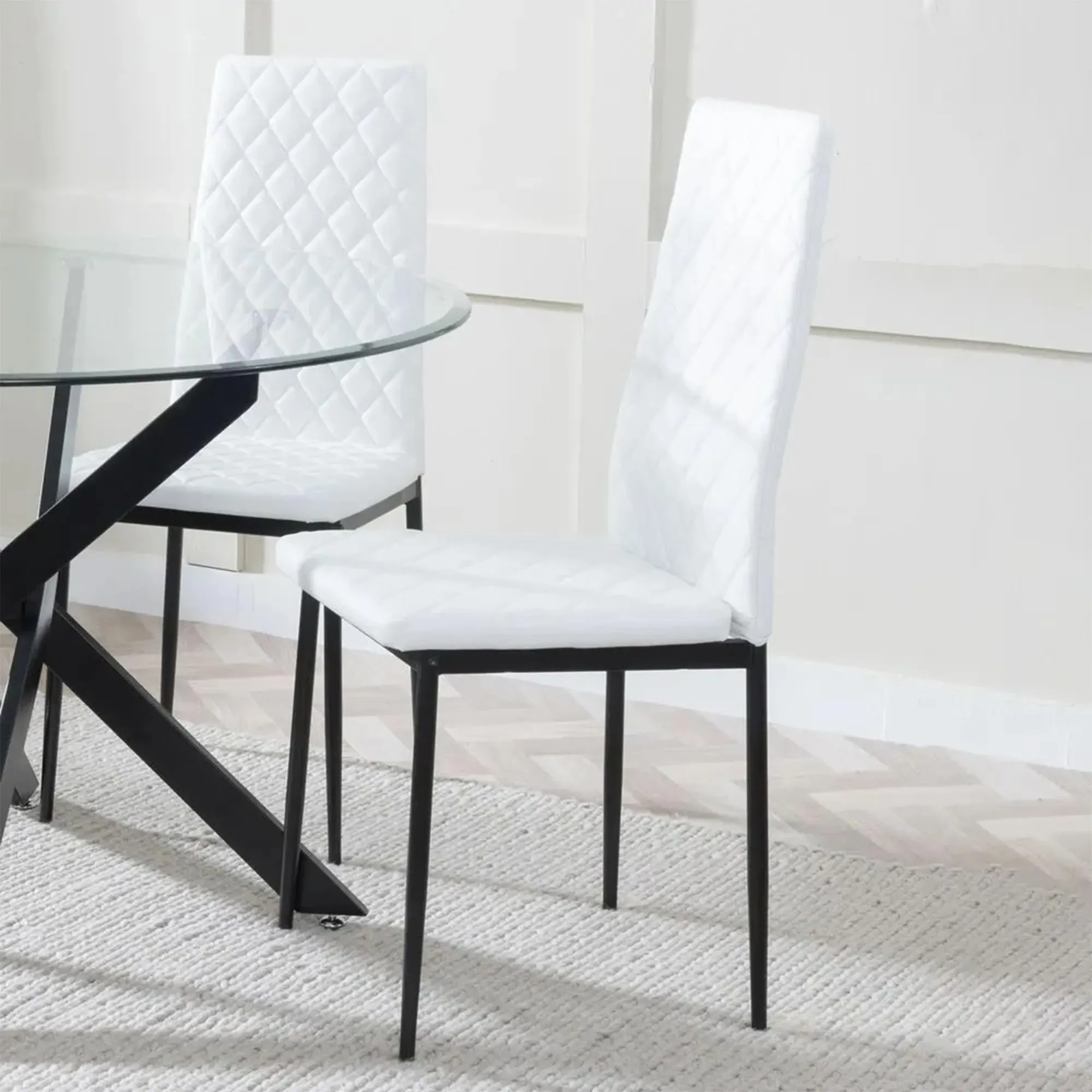 Camilla 4-Seater Dining Set - White, Ceramic