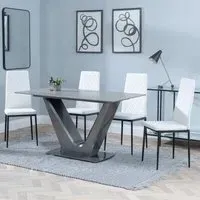 Camilla 4-Seater Dining Set - White, Ceramic