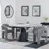 Carrara 4-Seater Round Extending Dining Set - Grey, Ceramic