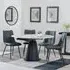 Carrara 4-Seater Round Extending Dining Set - Grey, Ceramic