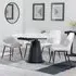 Carrara 4-Seater Round Extending Dining Set - White, Ceramic