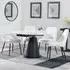 Carrara 4-Seater Round Extending Dining Set - White, Ceramic