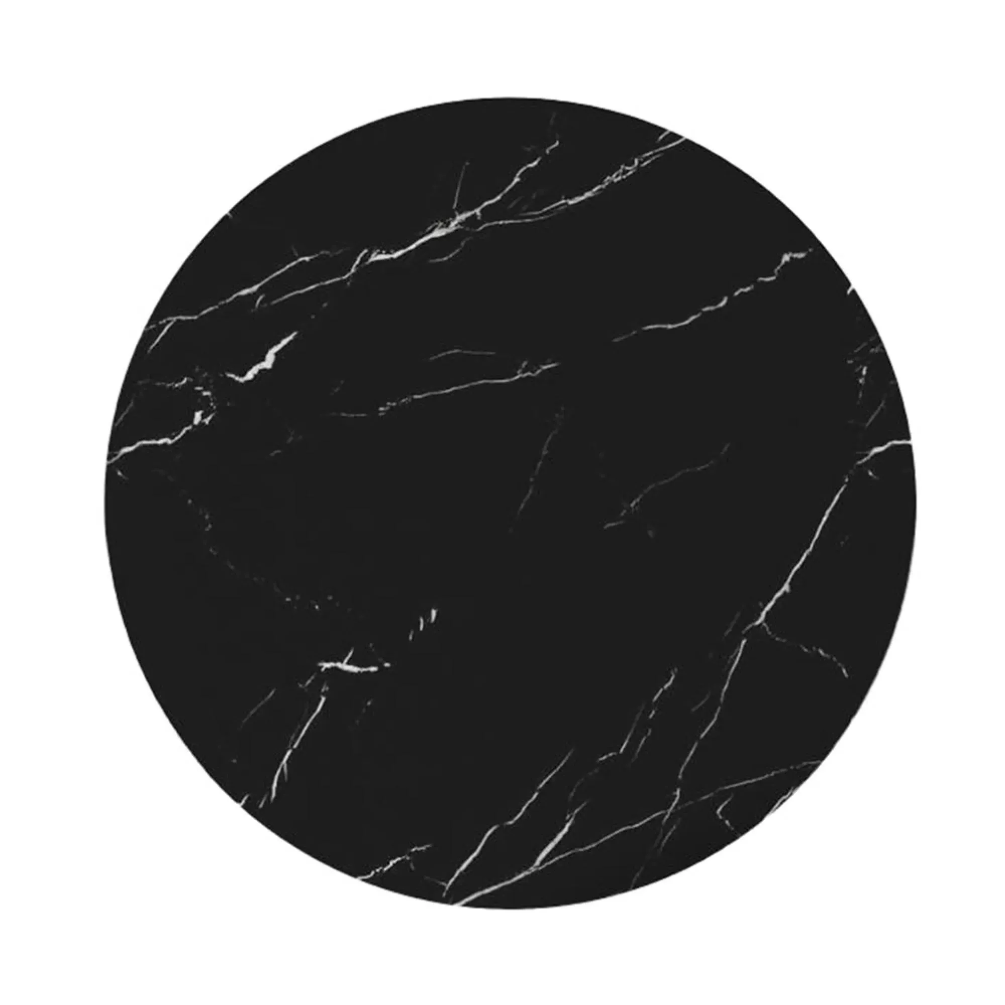 Carrera 4-6 Seater Round Dining Table - Black, Engineered Marble