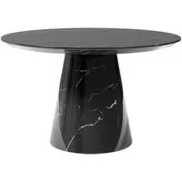 Carrera 4-6 Seater Round Dining Table - Black, Engineered Marble