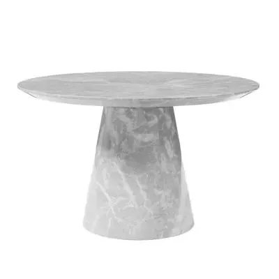 Carrera 4-6 Seater Round Dining Table - Grey, Engineered Marble