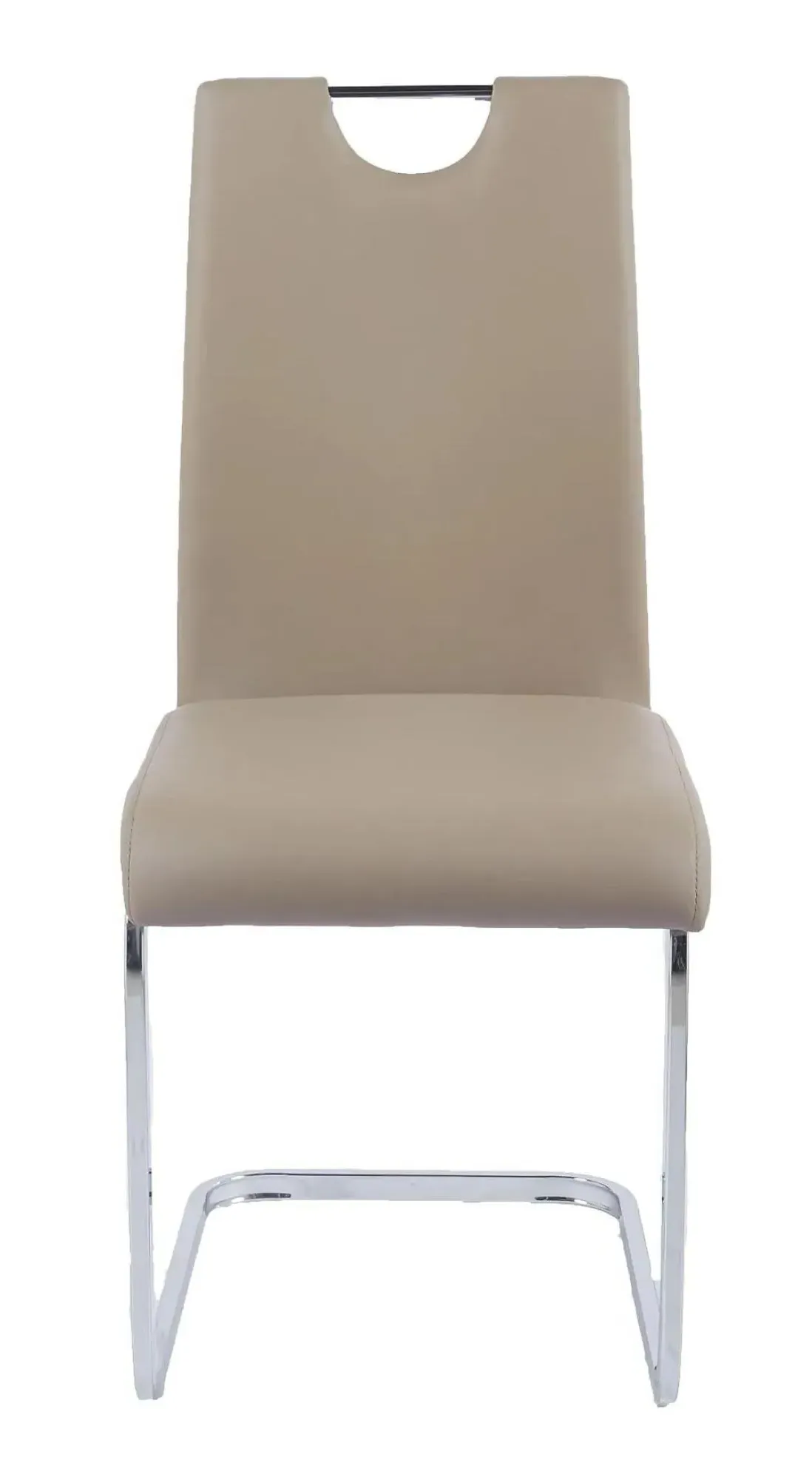 Carrera 4-Seater Round Dining Set with Bianco Chairs - White, Faux Leather