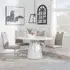 Carrera 4-Seater Round Dining Set with Bianco Chairs - White, Faux Leather