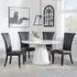 Carrera 4-Seater Round Dining Set with Cadiz Chairs - White, Leather