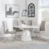 Carrera 4-Seater Round Dining Set with Jamison Chairs - White, Beige