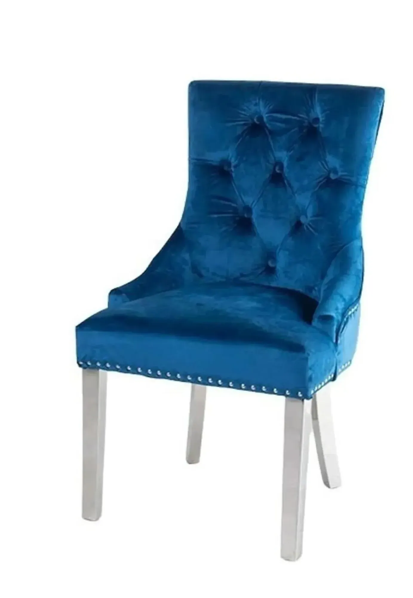 Carrera 4-Seater Round Dining Set with Knocker Back Chairs - White, Marble