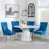 Carrera 4-Seater Round Dining Set with Knocker Back Chairs - White, Marble