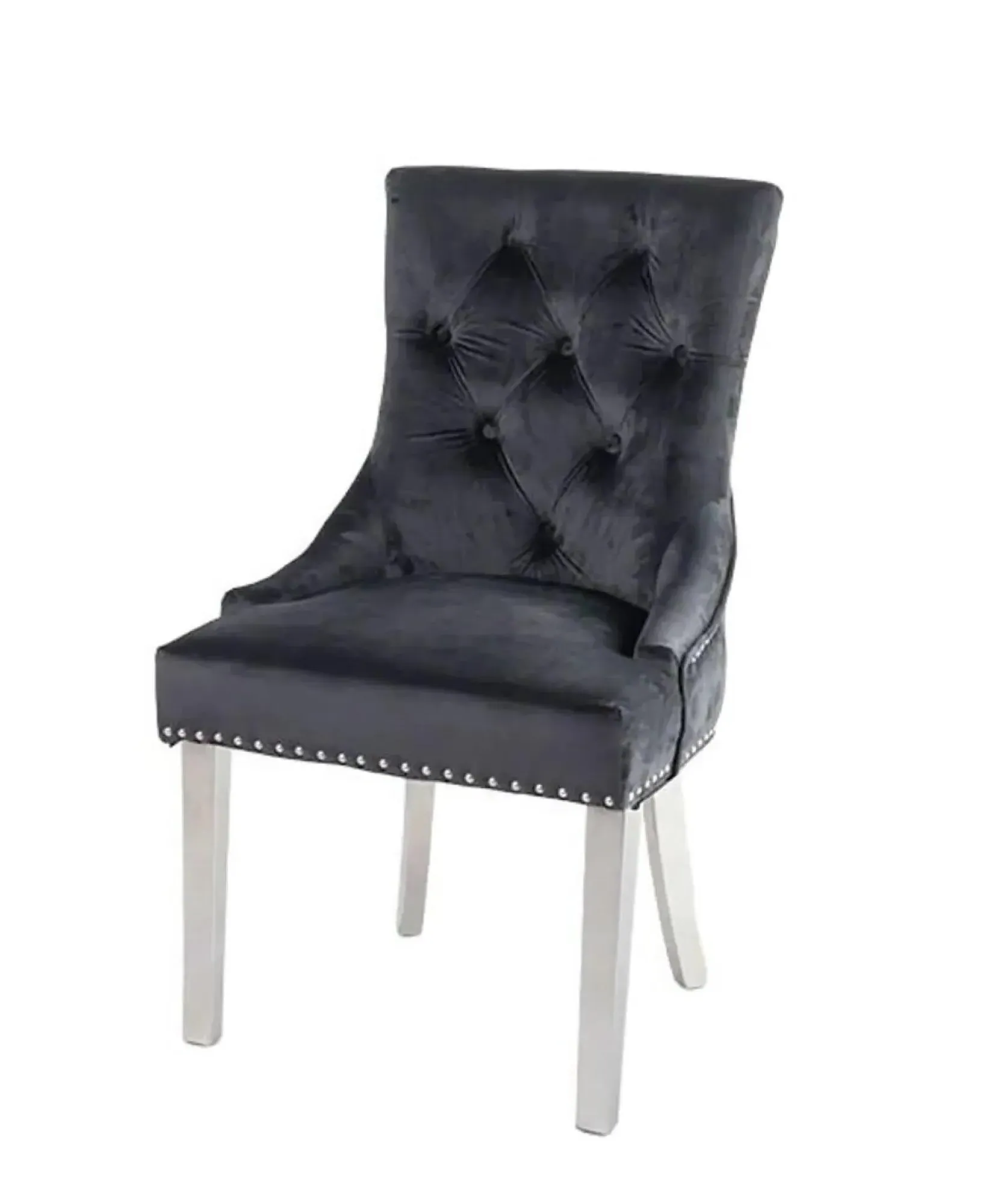 Carrera 4-Seater Round Dining Set with Lion Chairs - White, Black