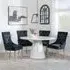 Carrera 4-Seater Round Dining Set with Lion Chairs - White, Black